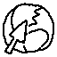 A rough pixel art drawing of a globe.